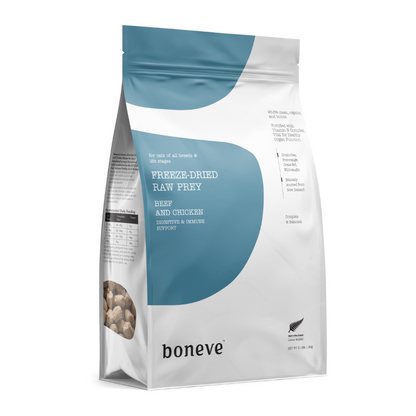 Boneve Beef & Chicken Digestive & Immune Support Grain Free Freeze Dried Raw Cat Food [2 Sizes]