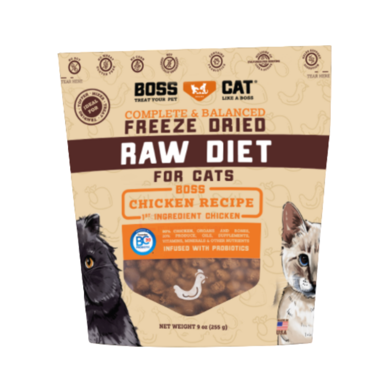 Boss Cat Chicken Grain Free Freeze Dried Raw Cat Food - 9oz