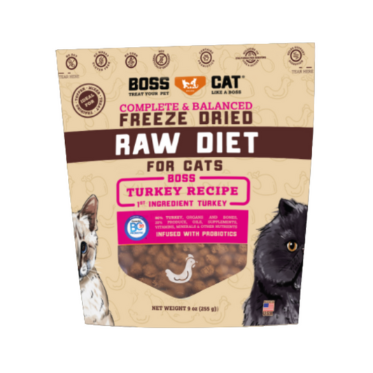 Boss Cat Turkey Grain Free Freeze Dried Raw Cat Food - 9oz
