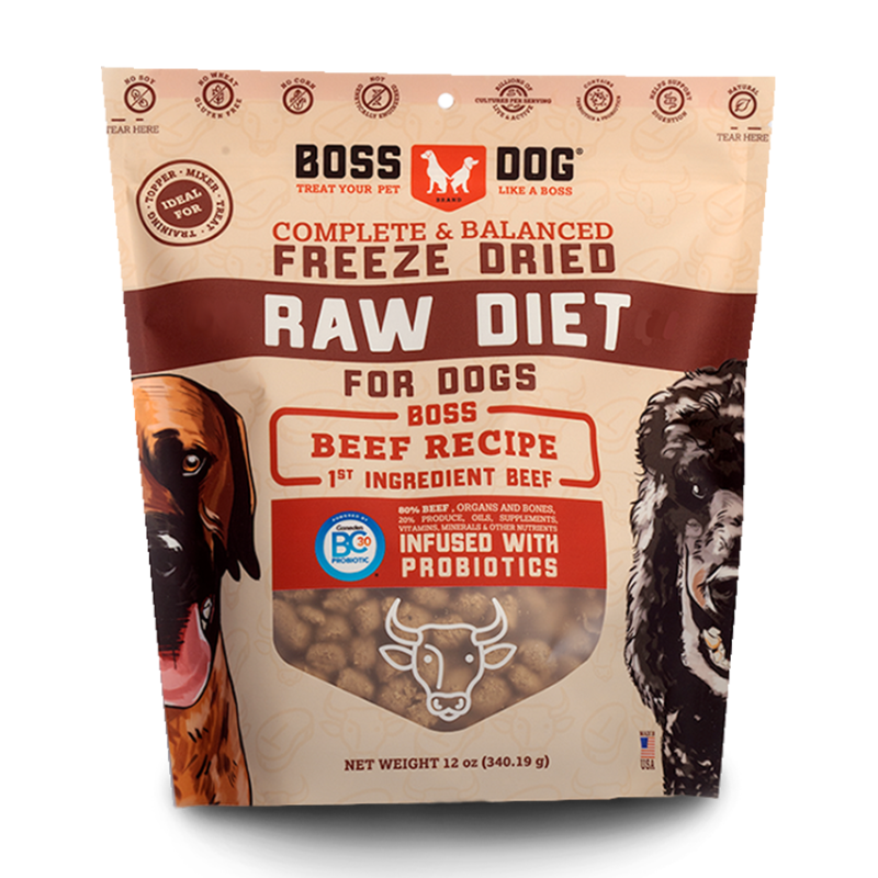 Boss Dog Beef Grain Free Freeze Dried Raw Dog Food - 12oz