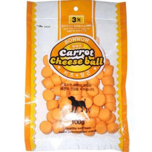 Bow Wow Carrot Cheese Ball Dog Treat - 100g