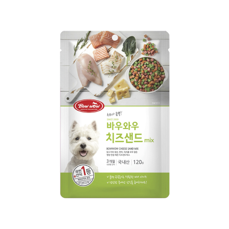 Bow Wow Mixed Cheese Sandwich Cut Dog Treat - 120g