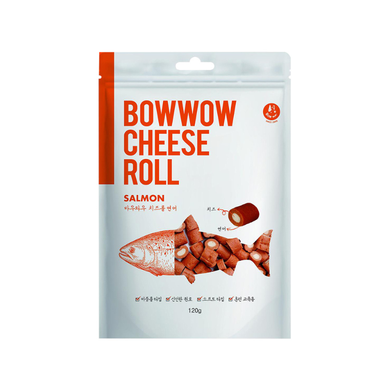 Bow Wow Salmon Cheese Roll Dog Treat - 120g