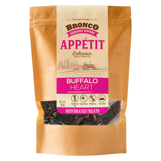 Bronco Appétit Treats Buffalo Heart 90g