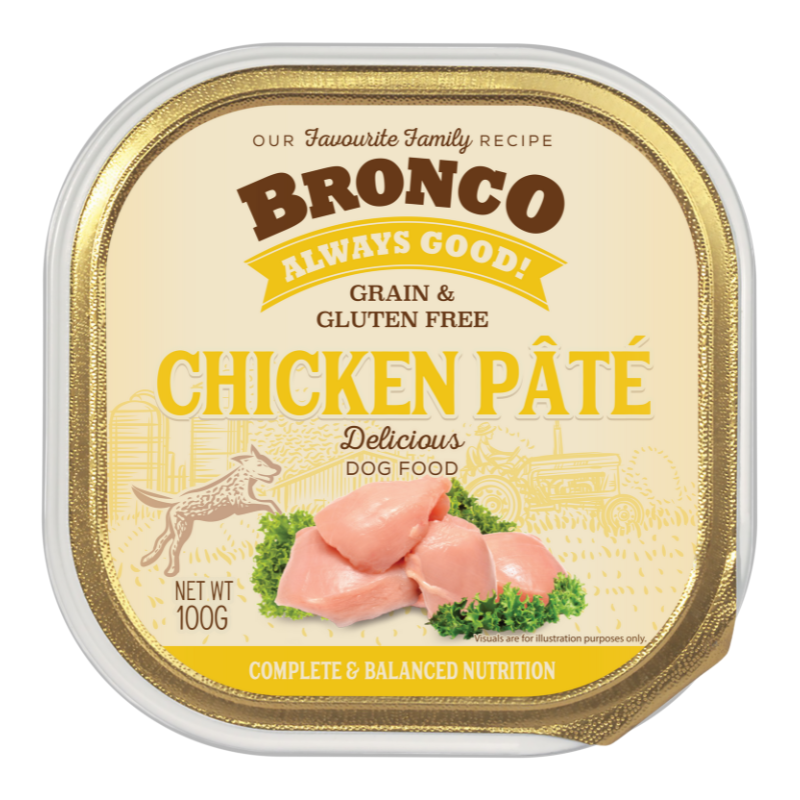 Bronco Chicken Pate Tray For Dogs - 100g