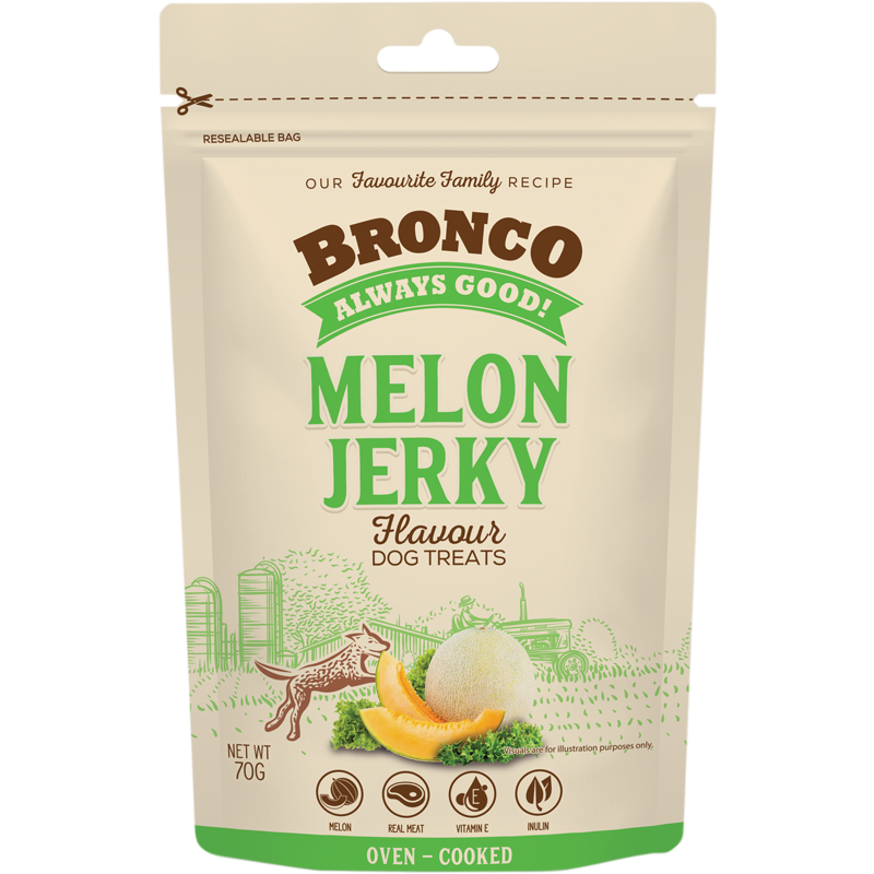 Bronco Jerky Treats Melon 70g