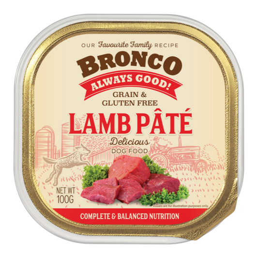 Bronco Lamb Pate Tray For Dogs - 100g