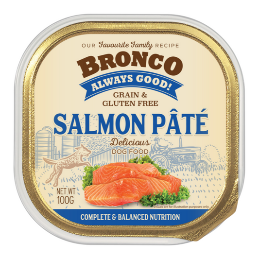 Bronco Salmon Pate Tray For Dogs - 100g