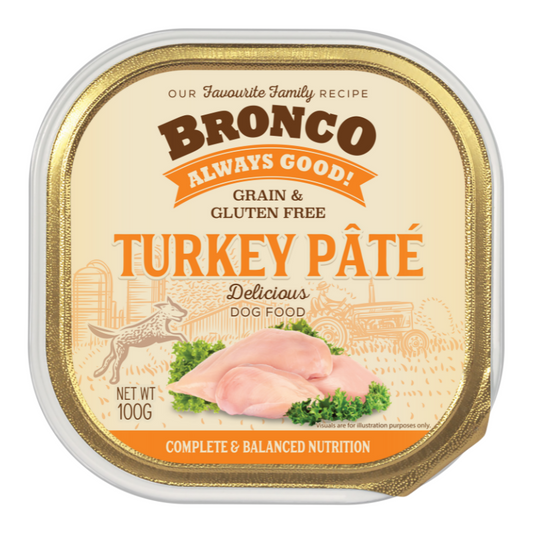 Bronco Turkey Pate Tray For Dogs - 100g