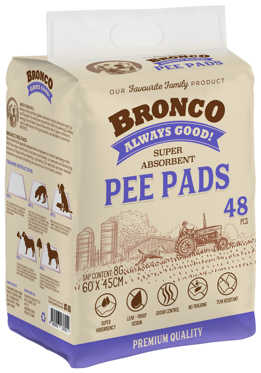 Bronco Super Absorbent Pee Pads Sap 8g 60x45cm (48pcs)
