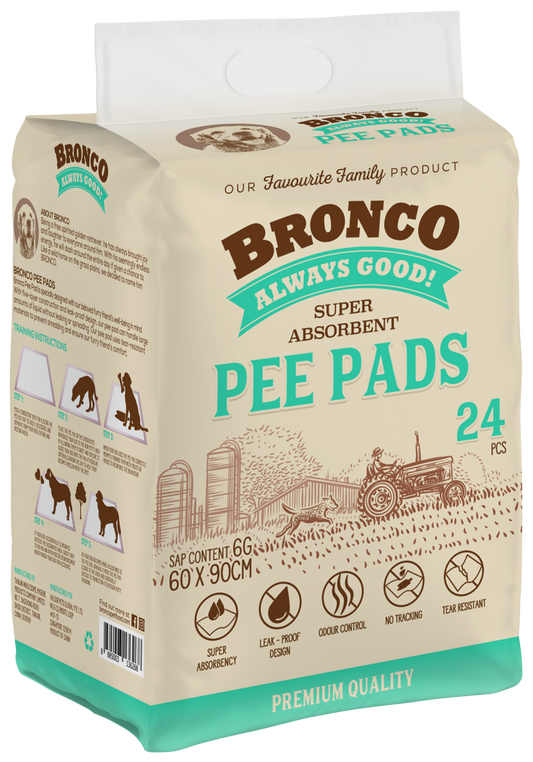 Bronco Super Absorbent Pee Pads Sap 6g 60x90cm (24pcs)