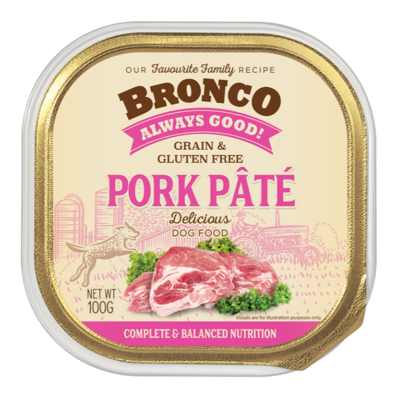 Bronco Pork Pate Tray For Dogs - 100g