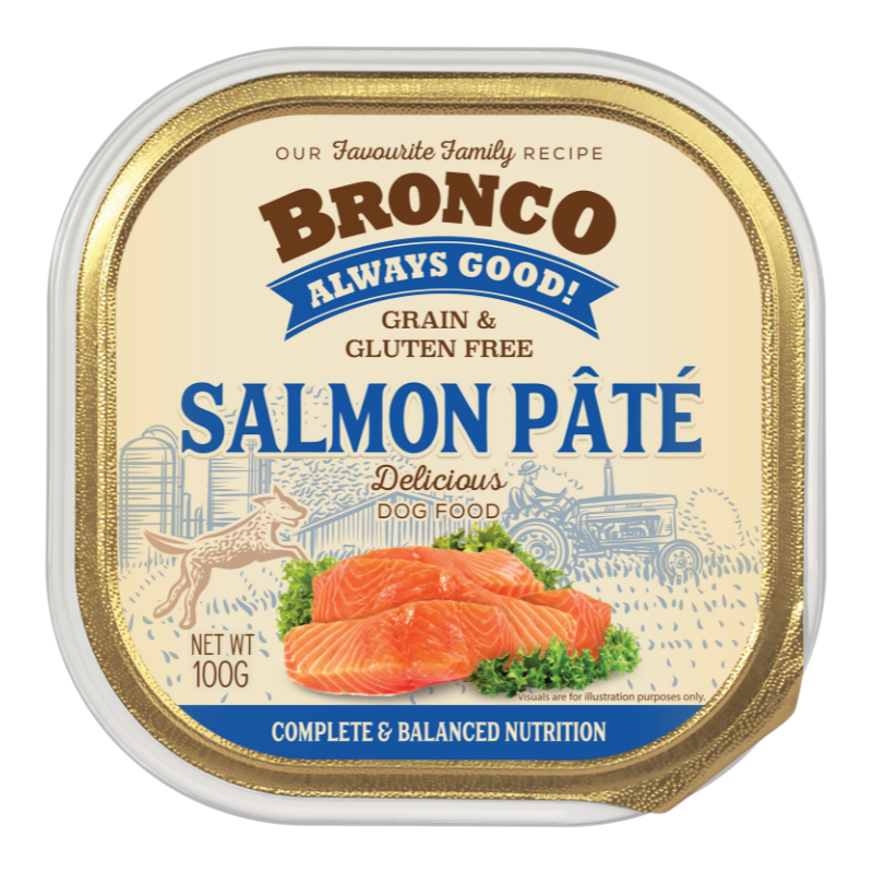 Bronco Salmon Pate Tray For Dogs - 100g