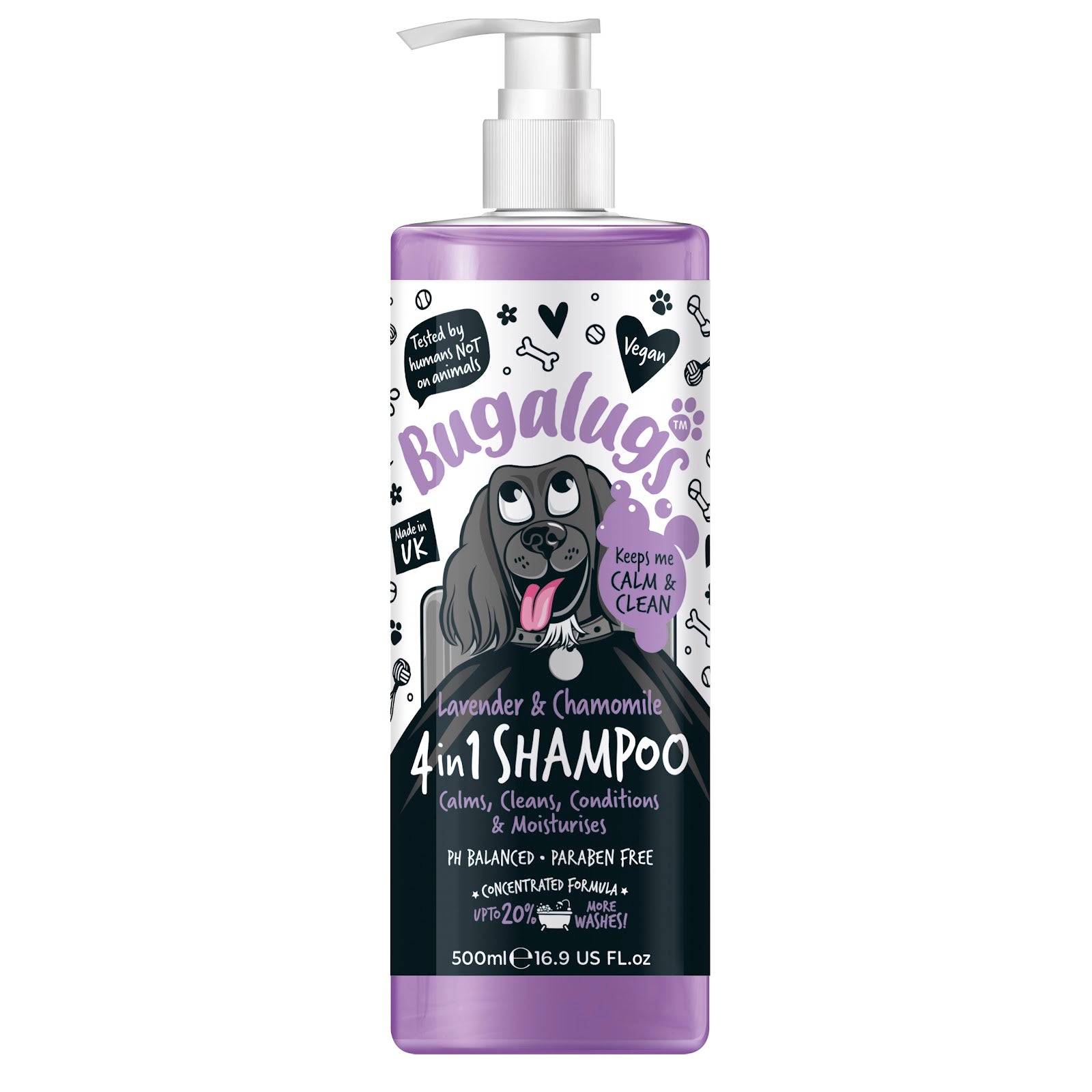 Bugalugs Lavender & Chamomile (4 In 1) Dog Shampoo 500ml