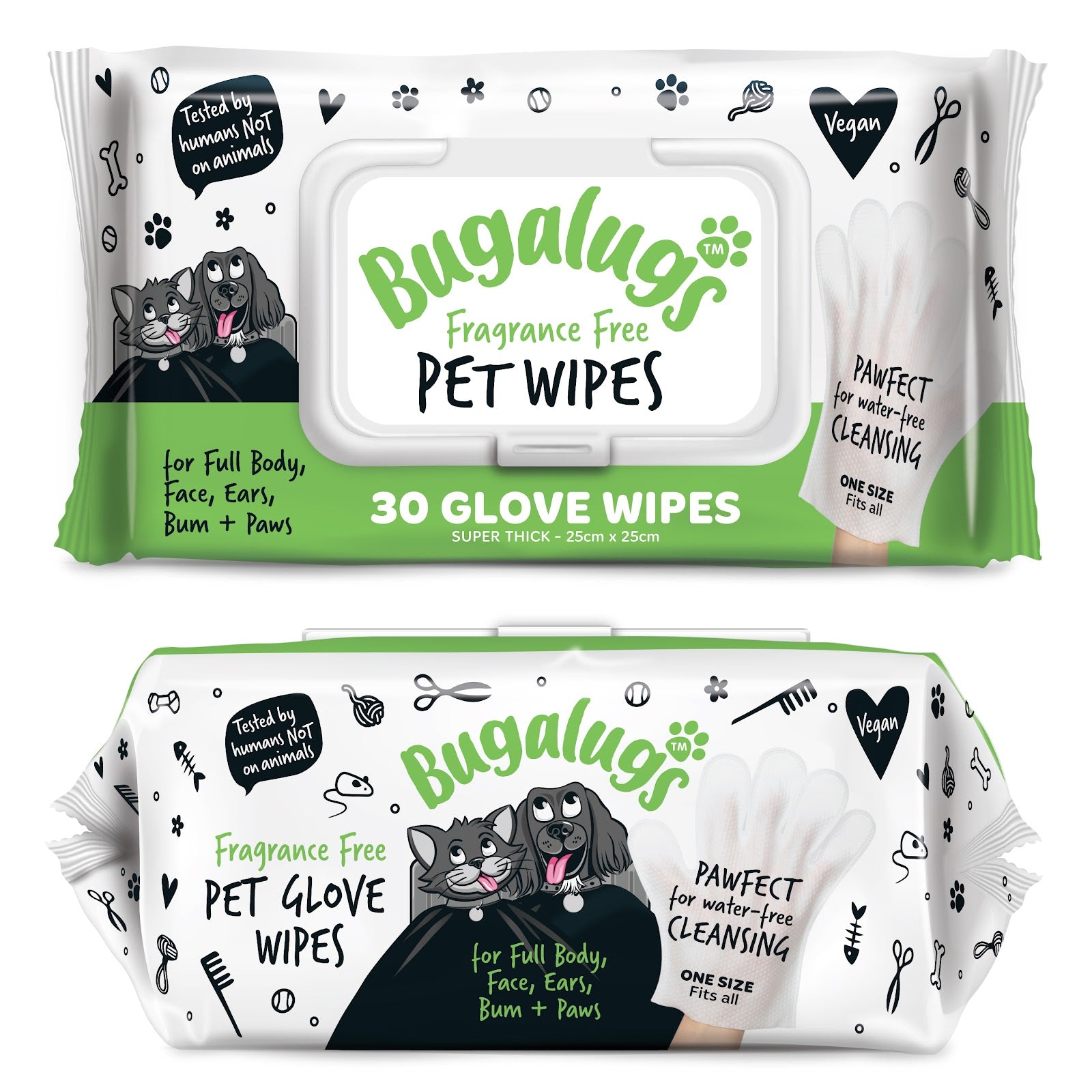 Bugalugs Pet Glove Wipes (30)