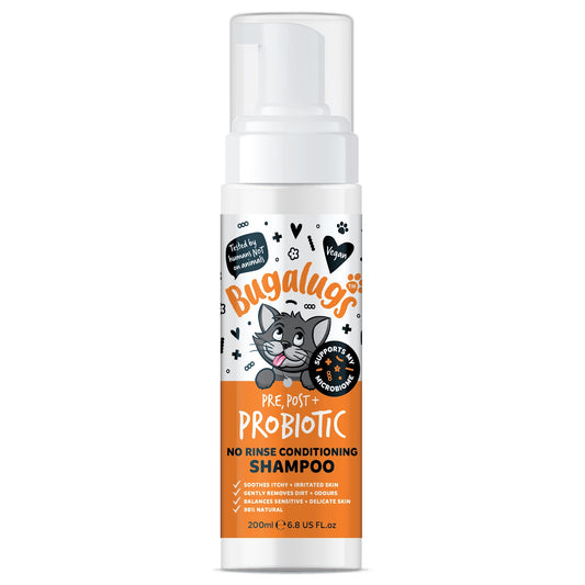 Bugalugs Pre, Post & Probiotic No Rinse Cat Shampoo 200ml