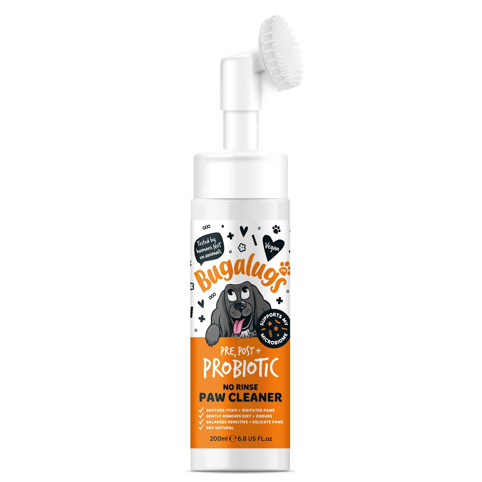 Bugalugs Pre, Post & Probiotic No Rinse Paw Cleaner Dog 200ml