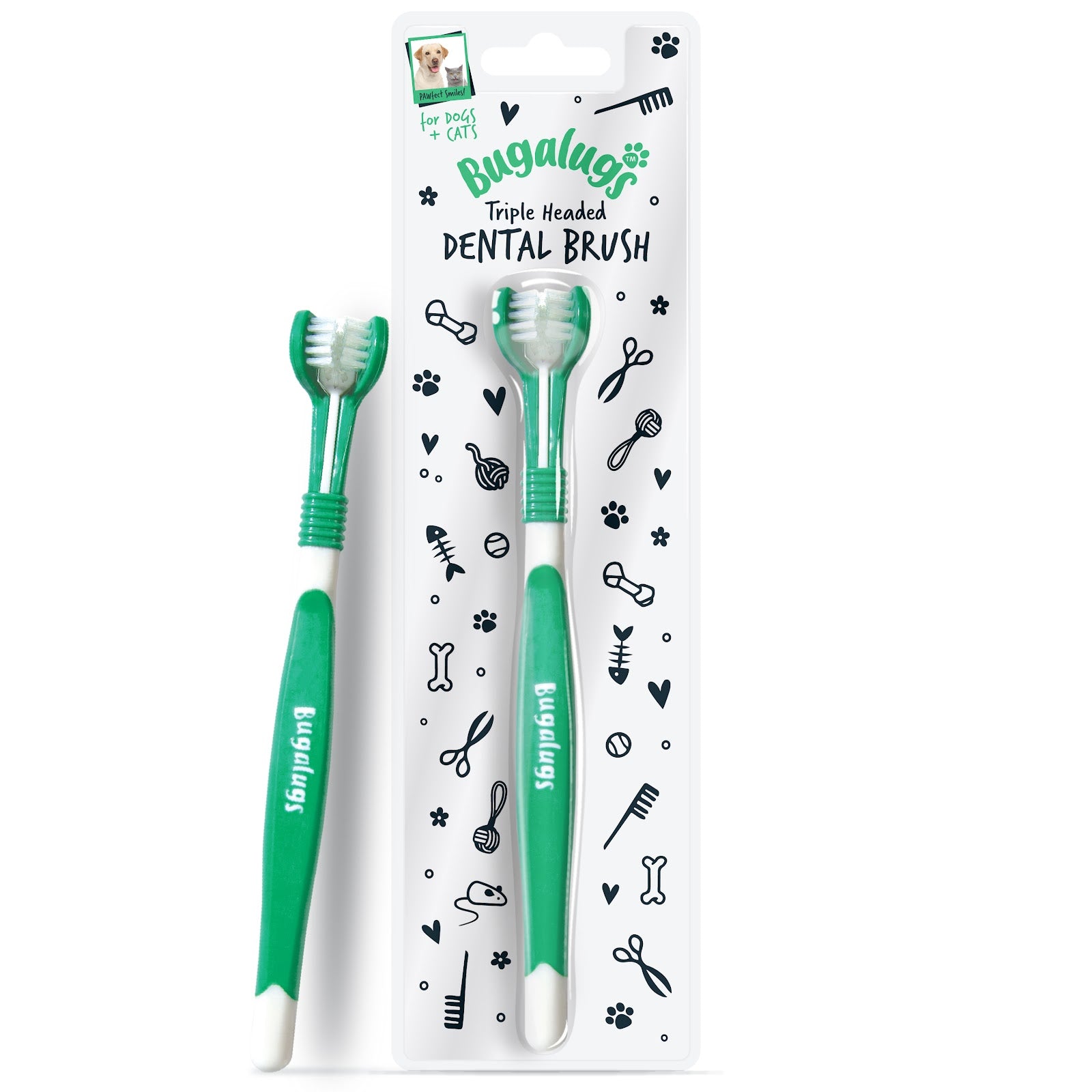 Bugalugs Triple Headed Toothbrush