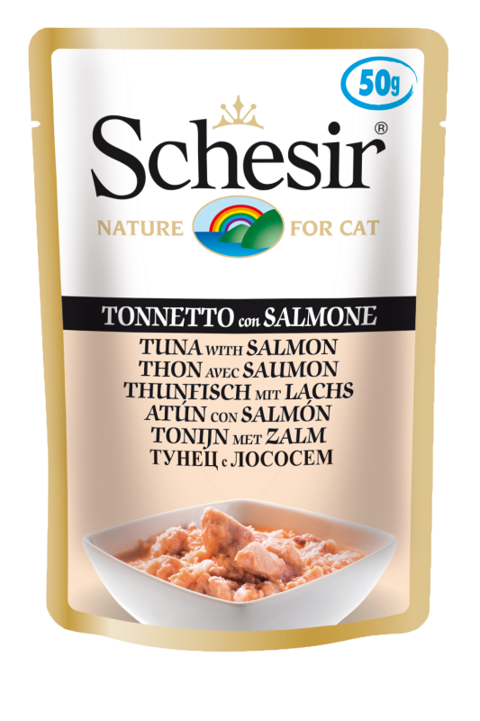 Schesir Tuna with Salmon Adult Pouch 50g x 12