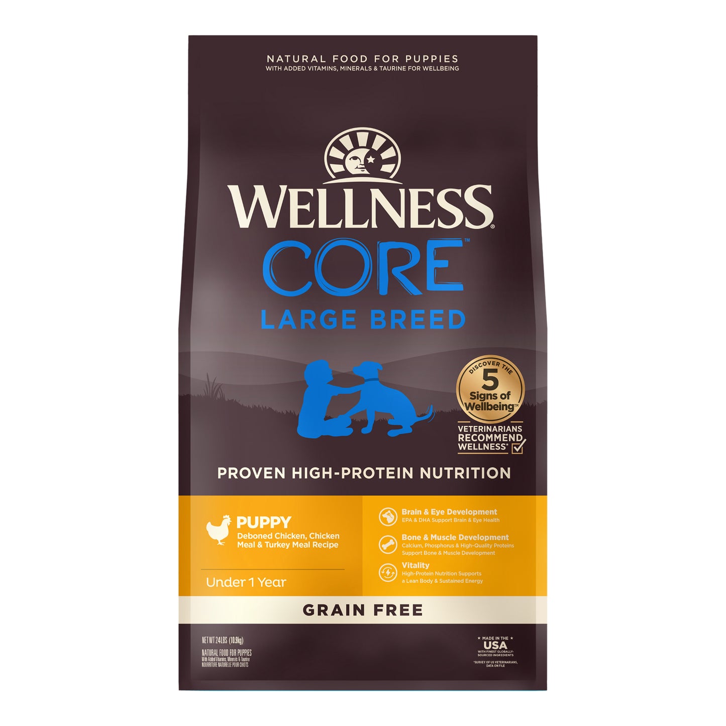 Wellness CORE Grain-Free Large Breed Puppy Dry Dog Food 24LB