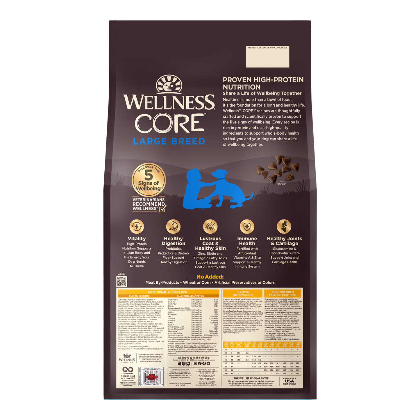 Wellness CORE Grain-Free Large Breed Puppy Dry Dog Food 24LB