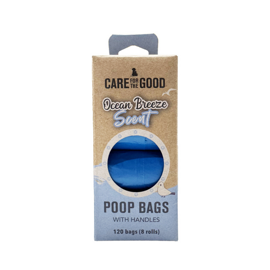 Care For The Good Ocean Breeze Scented Poop Bags with Handles - 120pc