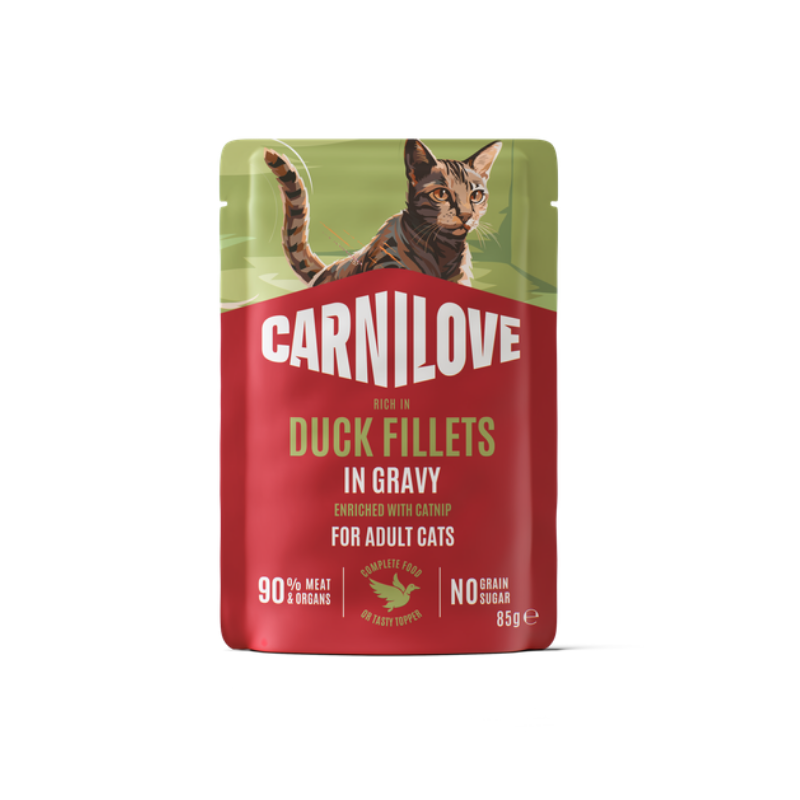 Carnilove Cat Pouch Gravy Rich In Duck Enriched With Catnip 85g