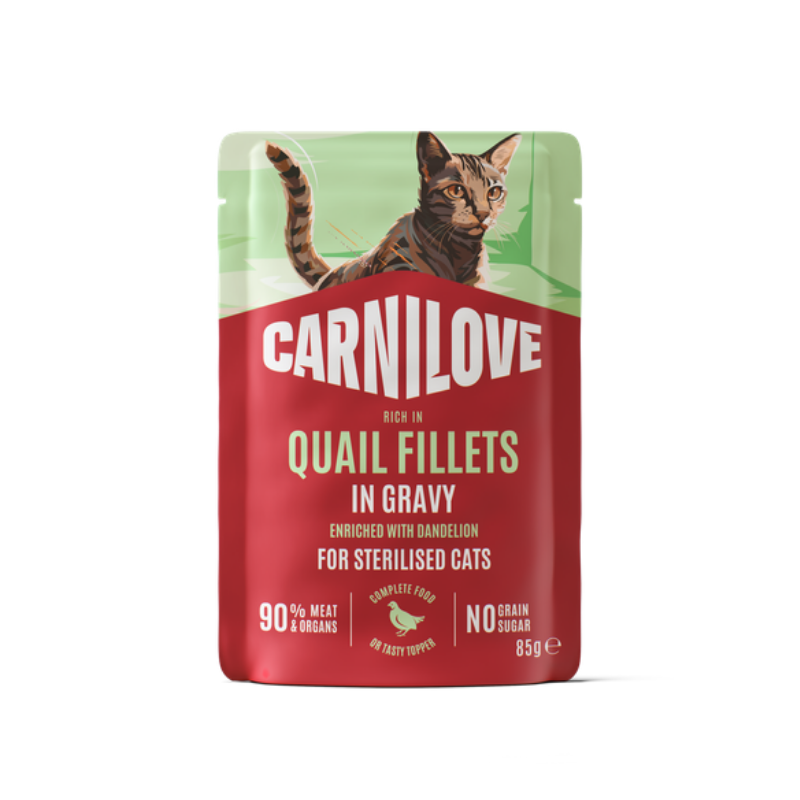 Carnilove Cat Pouch Gravy Rich In Quail Enriched With Dandelion For Sterilised 85g