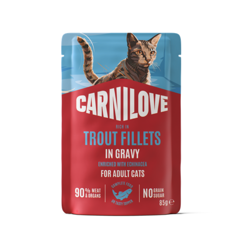 Carnilove Cat Pouch Gravy Rich In Trout Enriched With Echinacea 85g