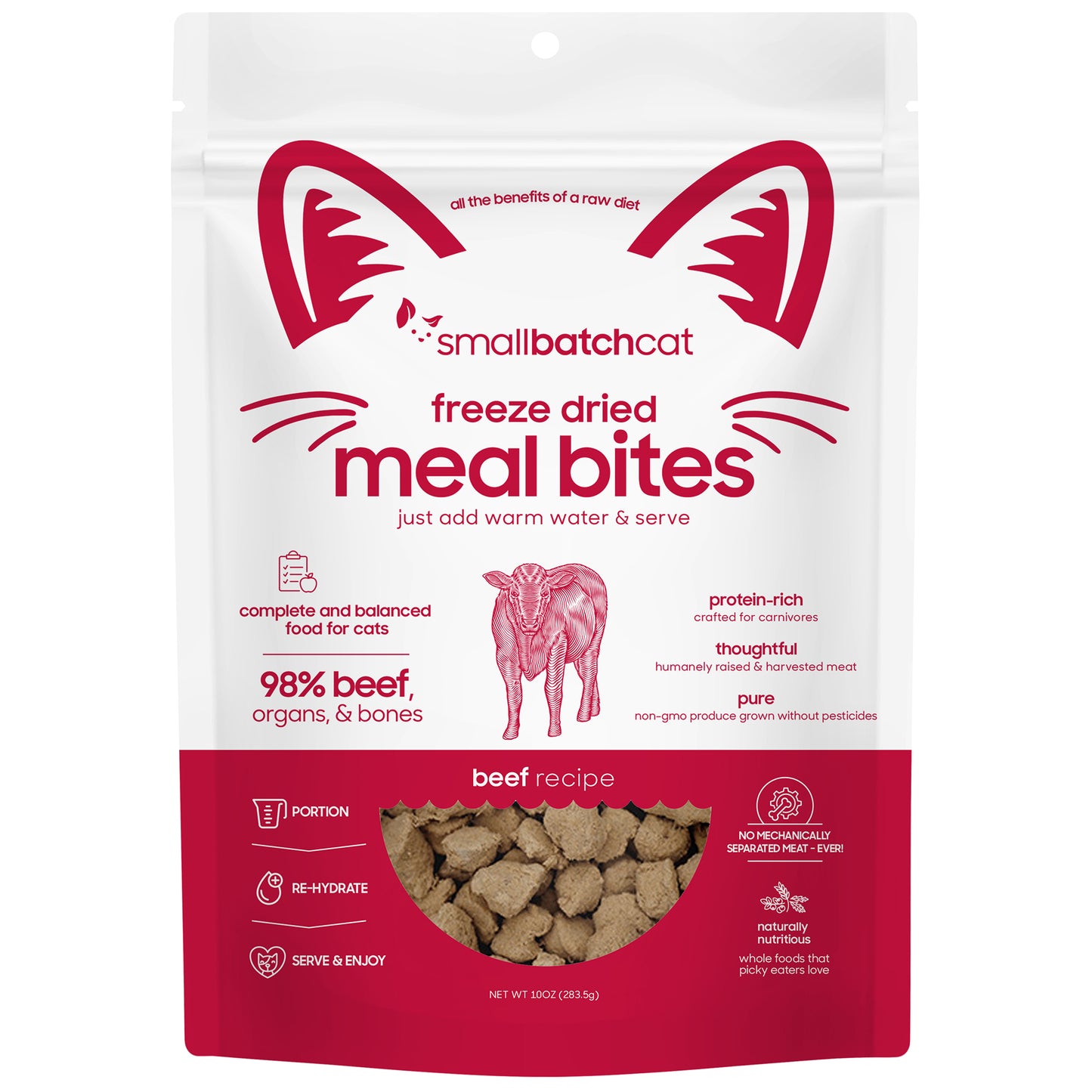 Smallbatch Freeze Dried Beef Bites For Cats 10oz