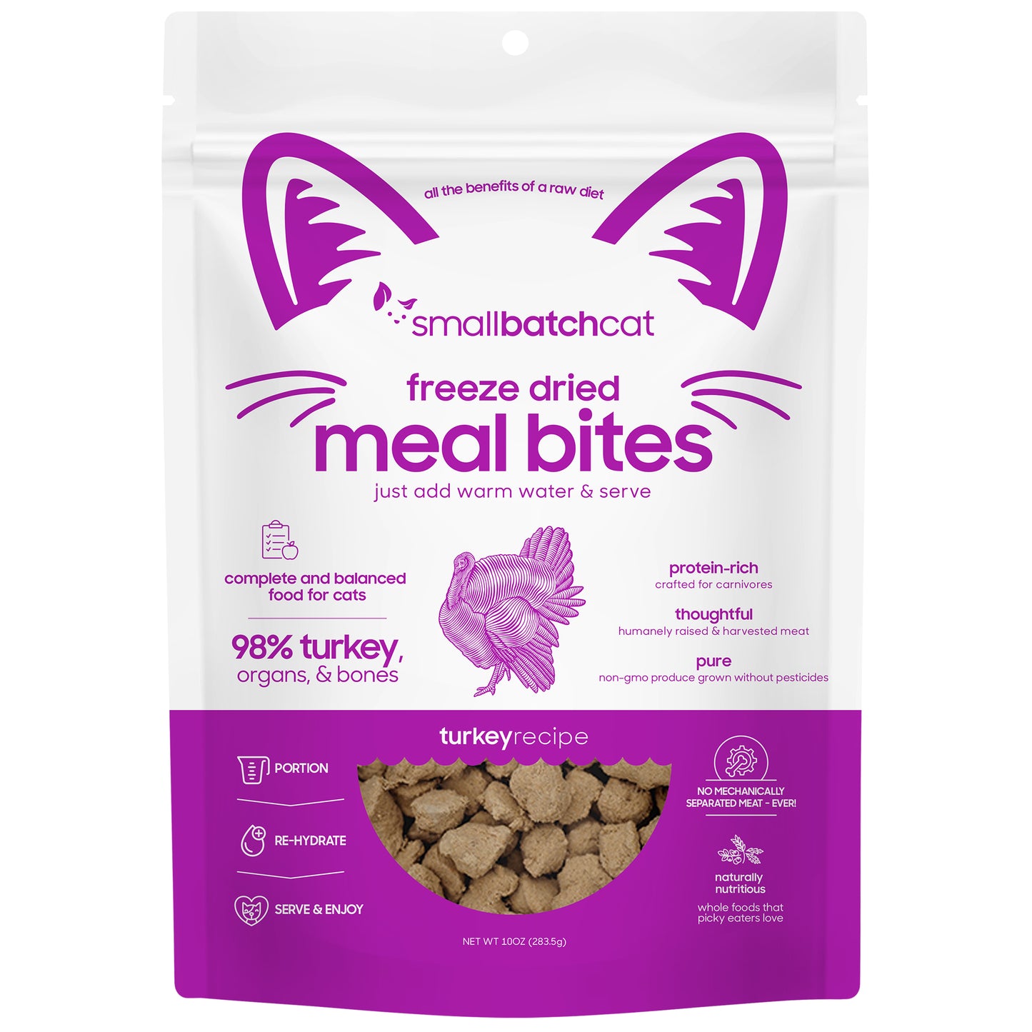 Smallbatch Freeze Dried Turkey Bites For Cats 10oz