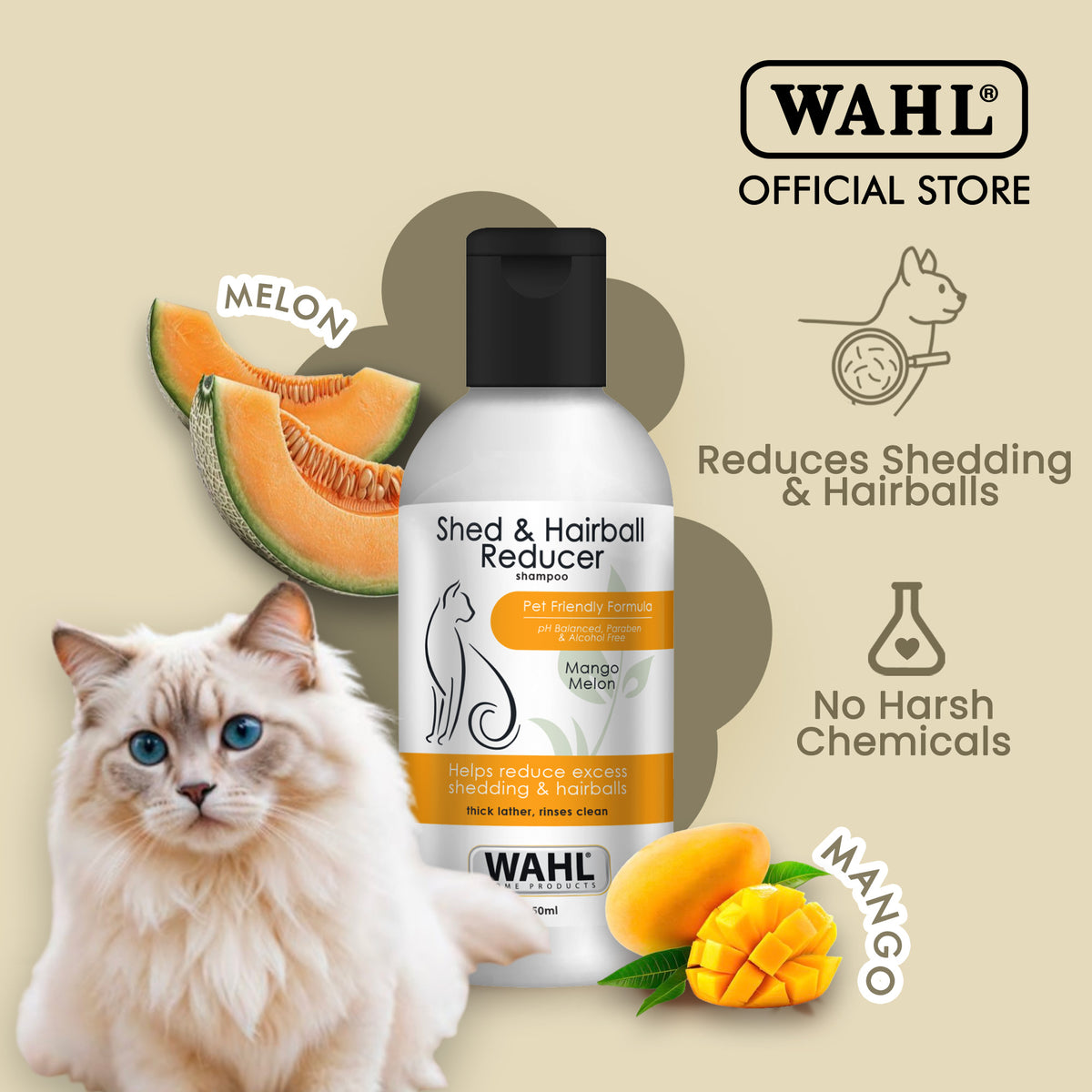 Wahl Cat Shed & Hairball Shampoo
