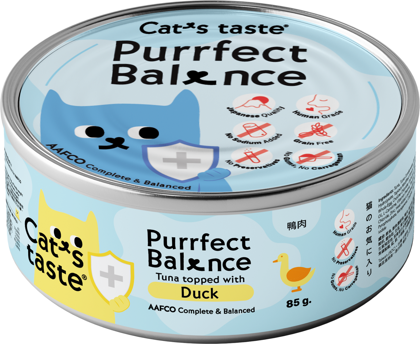 Cat's Taste Purrfect Balance Tuna Topped With Duck In Gravy Can Food