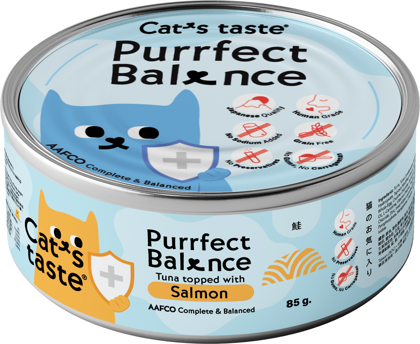 Cat's Taste Purrfect Balance Tuna Topped With Salmon In Gravy Can Food