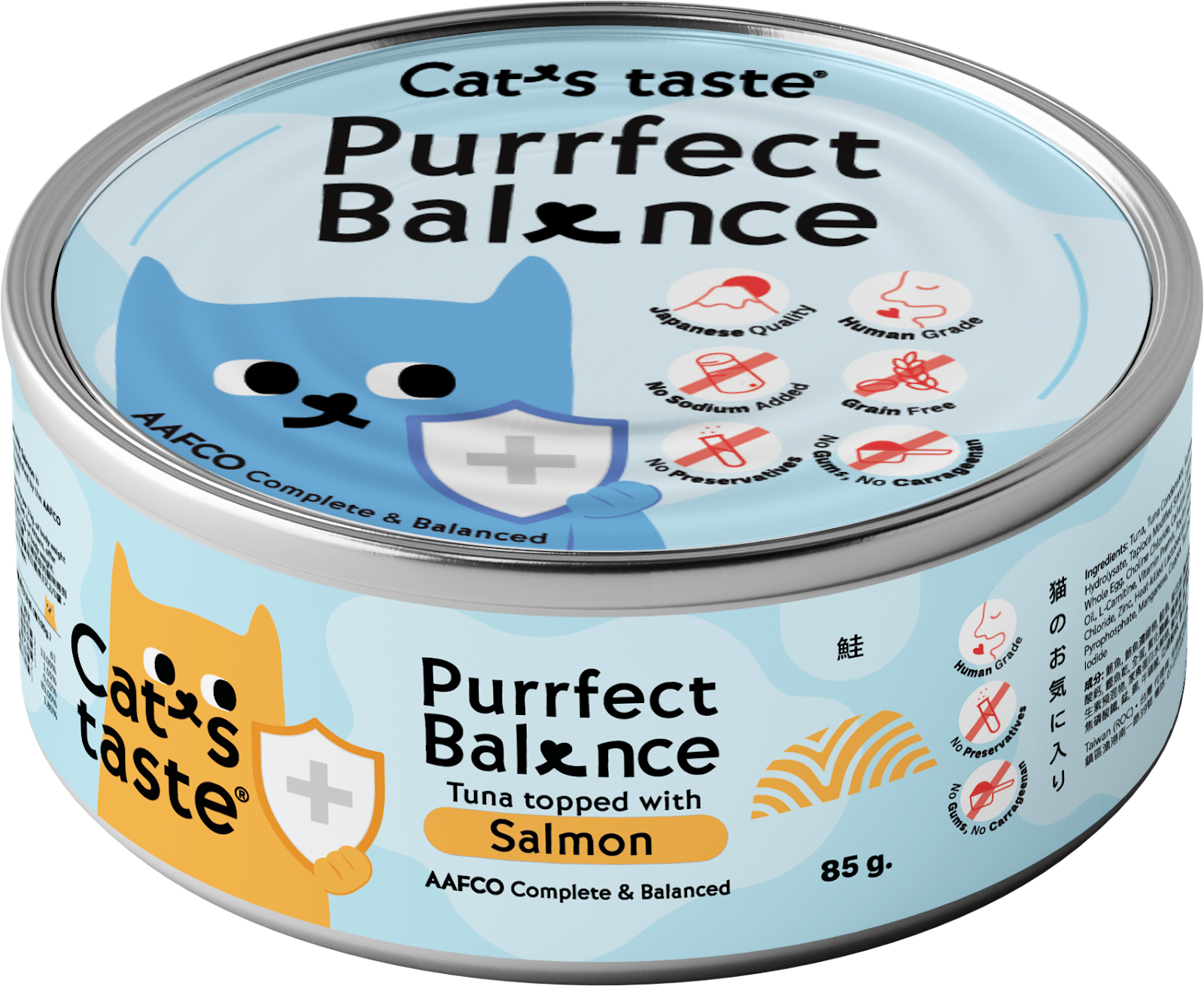 Cat's Taste Purrfect Balance Tuna Topped With Salmon In Gravy Can Food