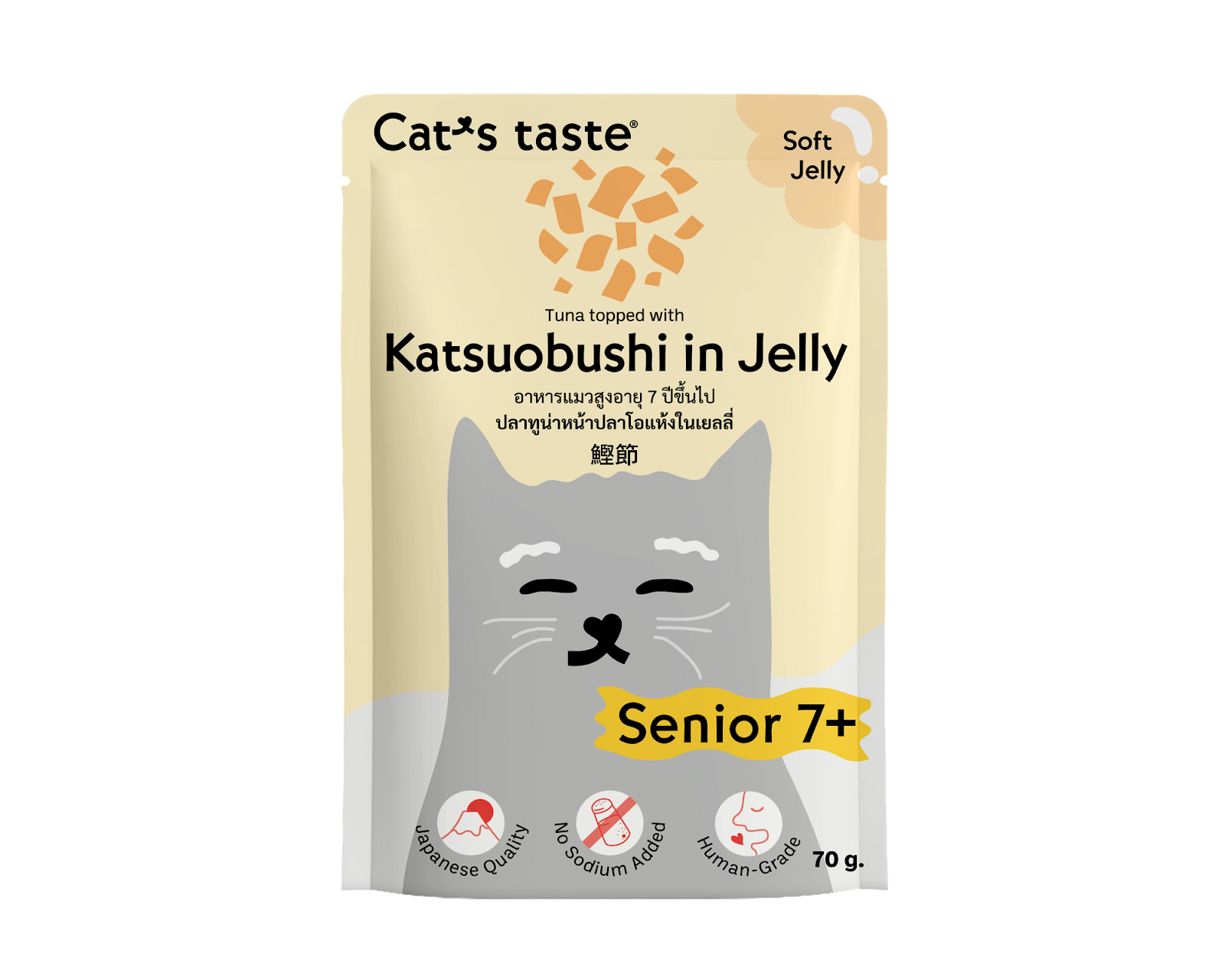 Cat's Taste Senior 7+ Tuna Topped With Katsuobushi In Jelly (Pouch)