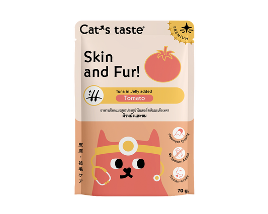 Cat's Taste Tuna In Jelly Added Tomato For Skin & Fur Health (Pouch)