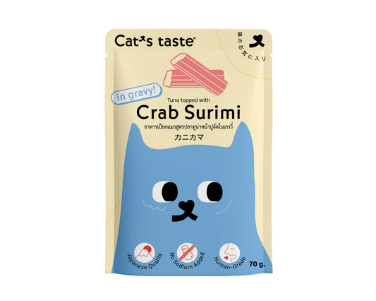 Cat's Taste Tuna Topped With Crab Surimi In Gravy (Pouch) 70g
