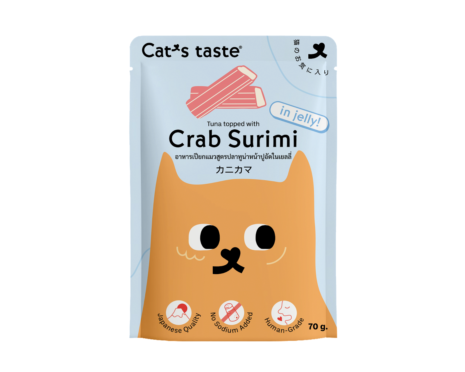 Cat's Taste Tuna Topped With Crab Surimi In Jelly (Pouch) 70g