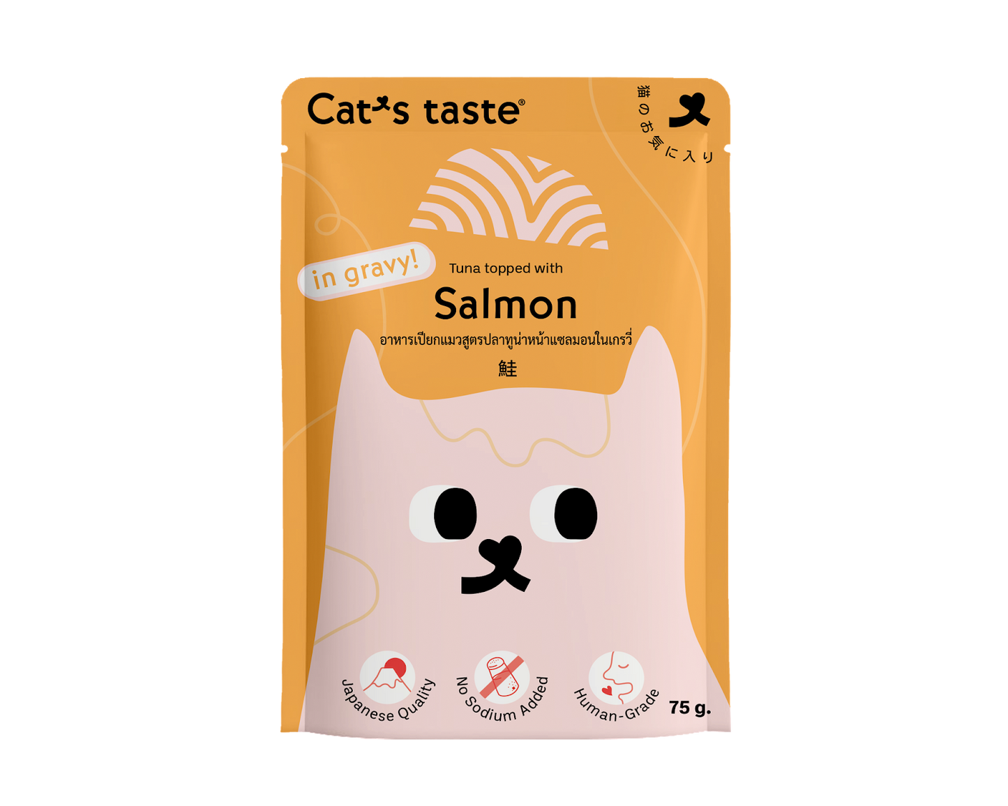 Cat's Taste Tuna Topped With Salmon In Gravy (Pouch) 75g