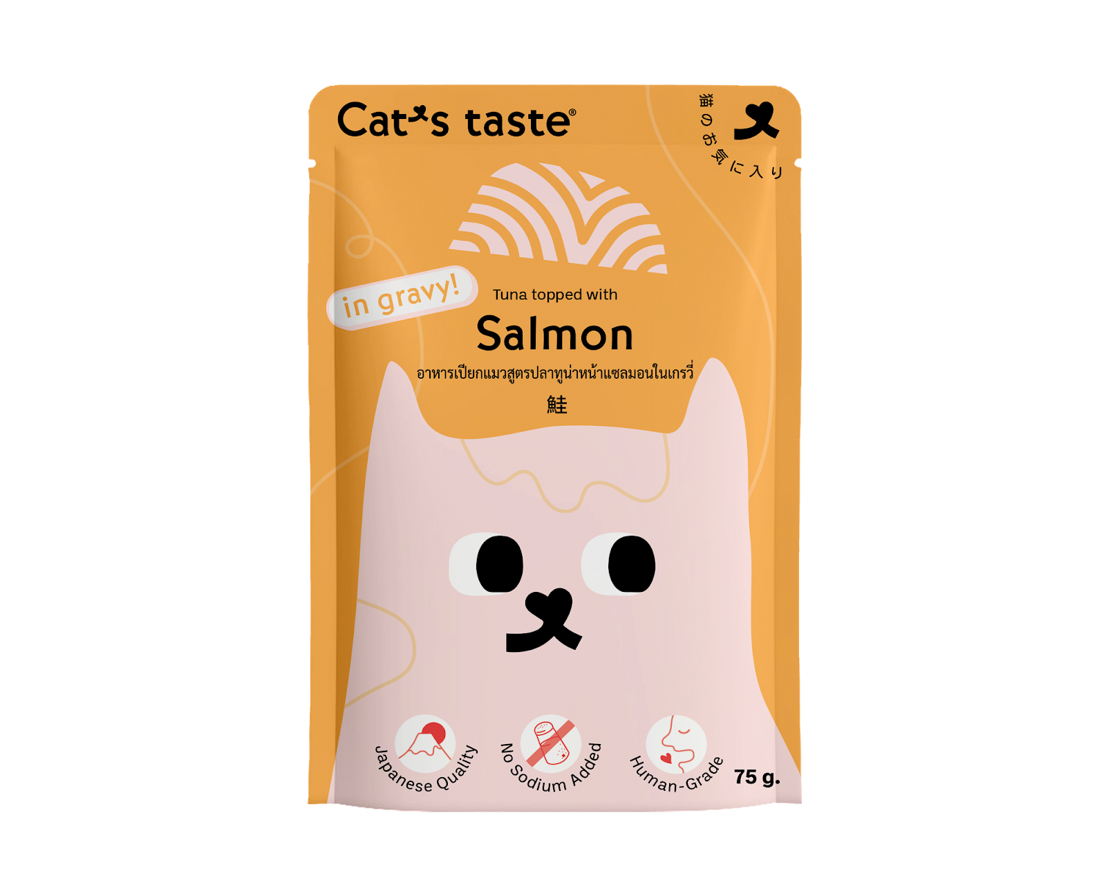 Cat's Taste Tuna Topped With Salmon In Gravy (Pouch) 75g