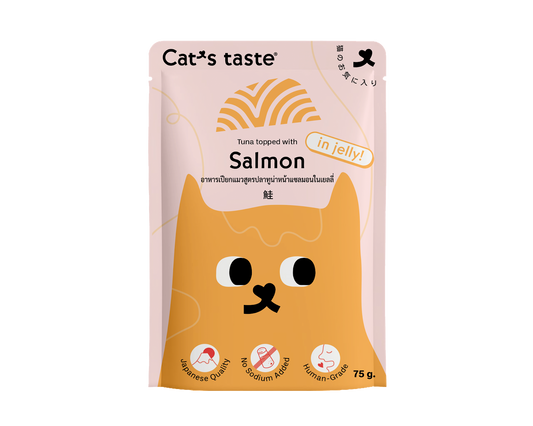 Cat's Taste Tuna Topped With Salmon In Jelly (Pouch) 75g
