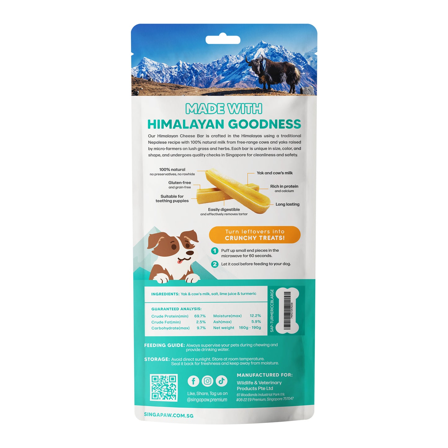 SingAPaw Himalayan Yak Cheese Bar (Turmeric)