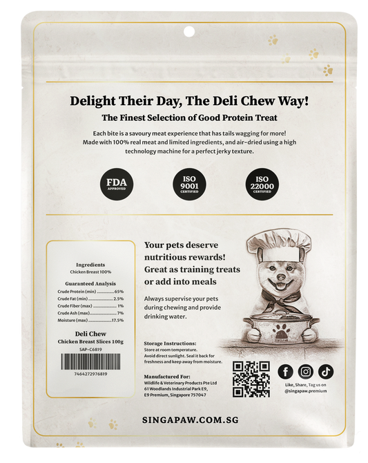 SingAPaw Deli Chew Chicken Breast Slices