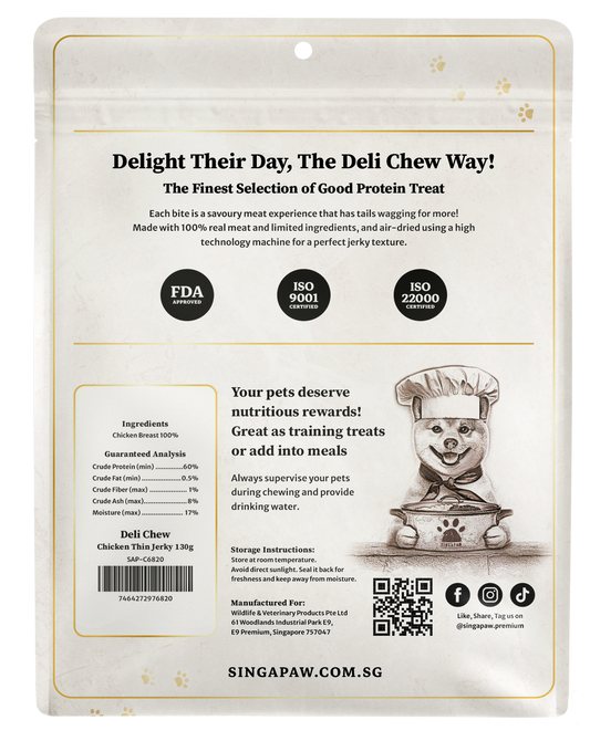 SingAPaw Deli Chew Chicken Thin Jerky