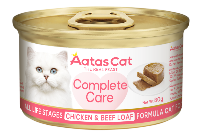 Aatas Cat Complete Care Chicken & Beef Loaf Formula Cat Food for All Life Stages 80g