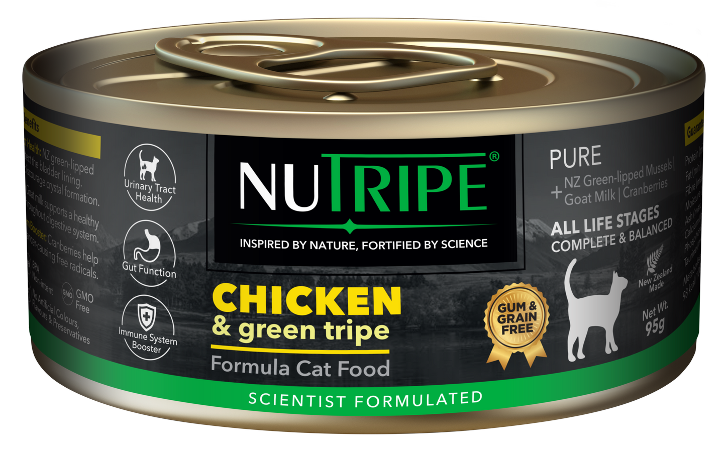 Nutripe Pure Chicken & Green Tripe Cat (Gum-Free) 95g