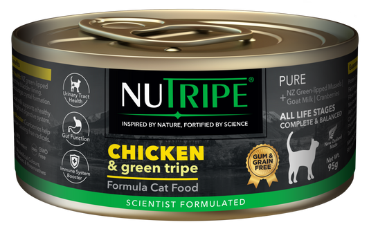 Nutripe Pure Chicken & Green Tripe Cat (Gum-Free) 95g
