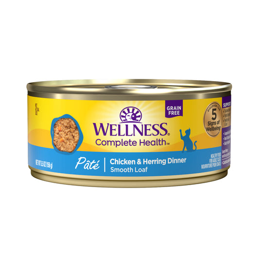 Wellness Complete Health Pate Chicken & Herring Wet Cat Food 5.5oz