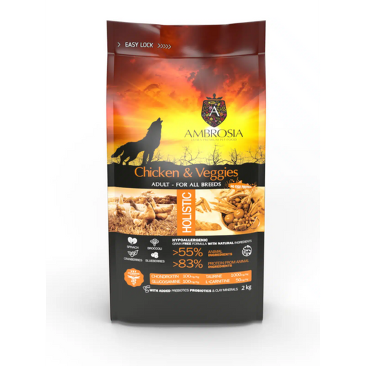 Ambrosia Grain Free Dog Adult Chicken & Veggies 12kg